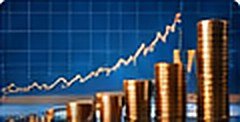 Financial growth chart with coins