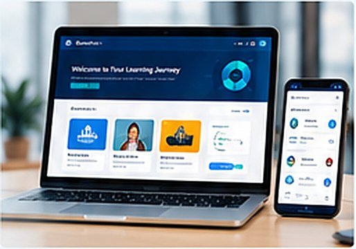 Learning platform on laptop and mobile