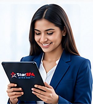 Sales professional using STAR SFA on a tablet