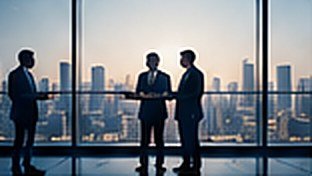 Business leaders discussing sales growth